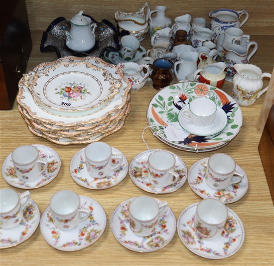 Assorted ceramics including a Victorian part dessert service, Dresden etc.